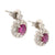 Modern pink sapphire diamond platinum cluster earrings Jack Weir & Sons