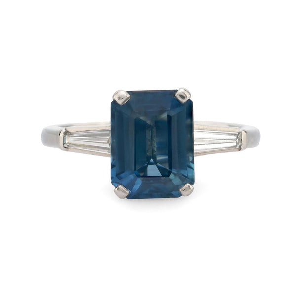 GIA 2.84 carat no heat sapphire diamond platinum ring Jack Weir & Sons