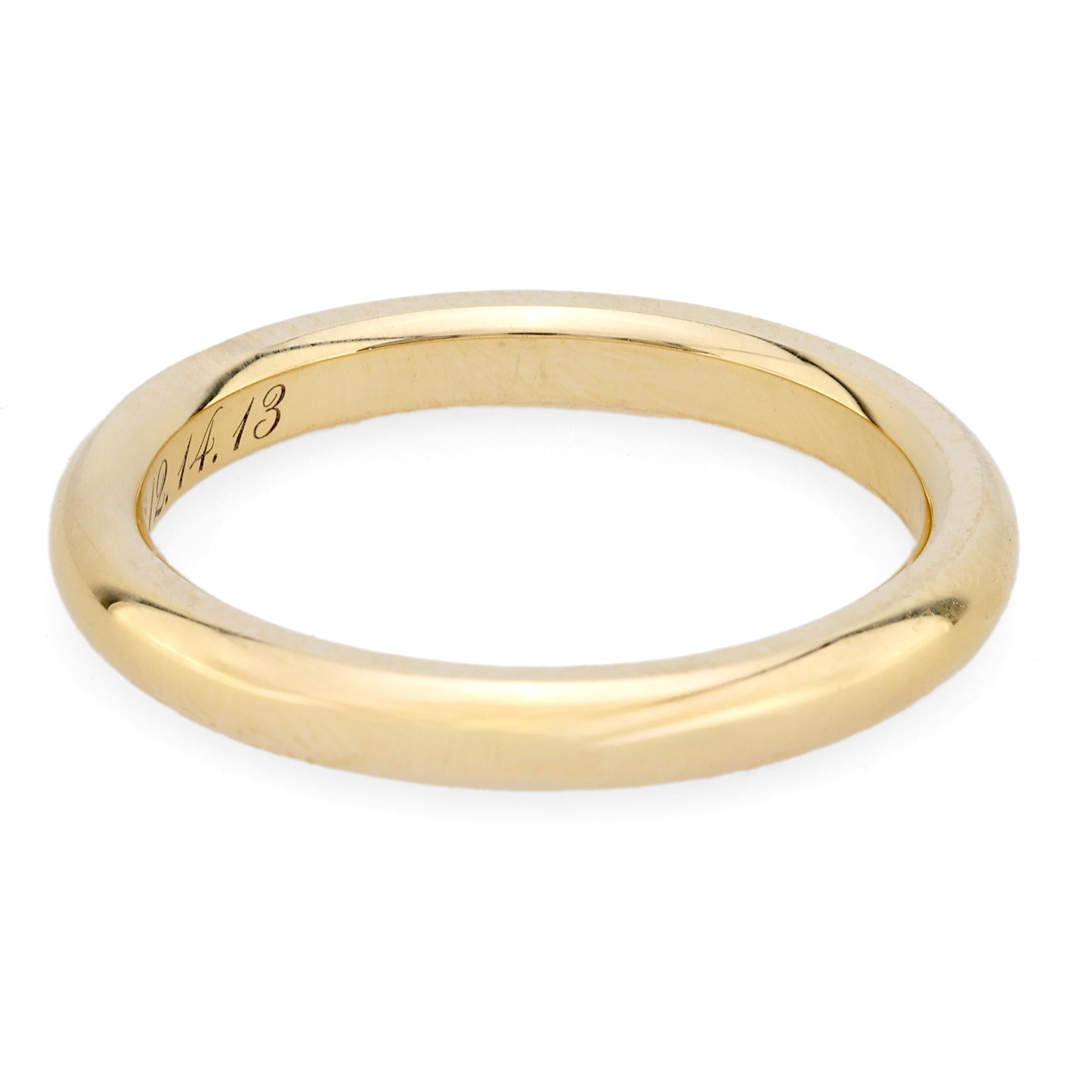 Modern 18k yellow gold wedding band Jack Weir & Sons