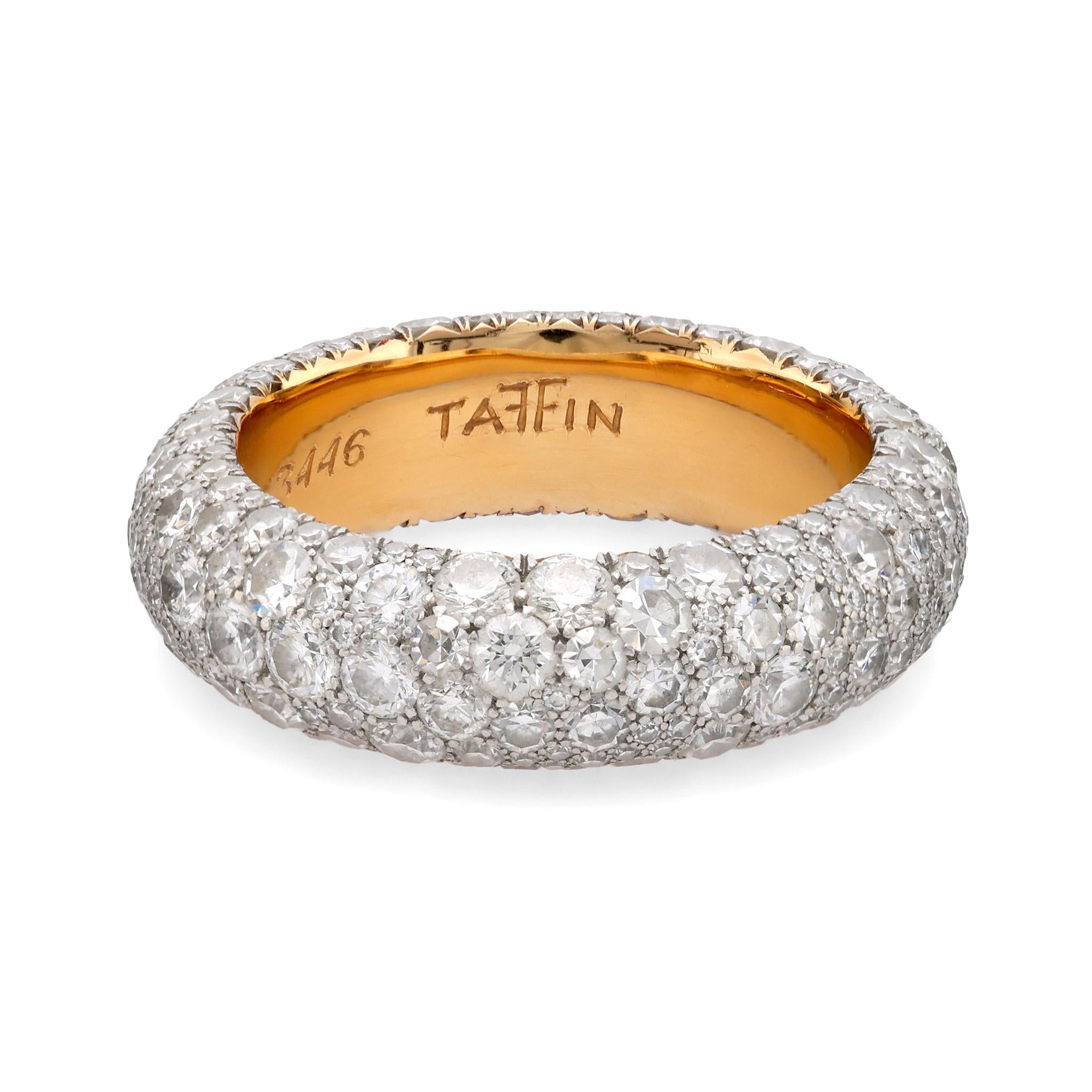 Taffin diamond platinum pave wedding band