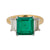 GIA 3.10 carat Colombian emerald diamond 18k yellow gold three stone ring Jack Weir & Sons