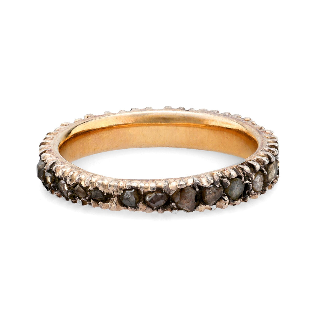 Georgian rose cut diamond yellow gold silver eternity band Jack Weir & Sons