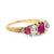 Victorian French GIA 1.20 carat total weight ruby diamond 18k yellow gold ring Jack Weir & Sons