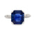 GIA 4.84 carat Asscher cut blue sapphire diamond platinum ring Jack Weir & Sons