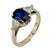 GIA 2.13 carat no heat sapphire diamond 14k white gold three stone ring Jack Weir & Sons