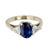 GIA 2.13 carat no heat sapphire diamond 14k white gold three stone ring Jack Weir & Sons