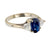 GIA 2.13 carat no heat sapphire diamond 14k white gold three stone ring Jack Weir & Sons