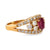 Vintage French ruby diamond 18k yellow gold ring Jack Weir & Sons