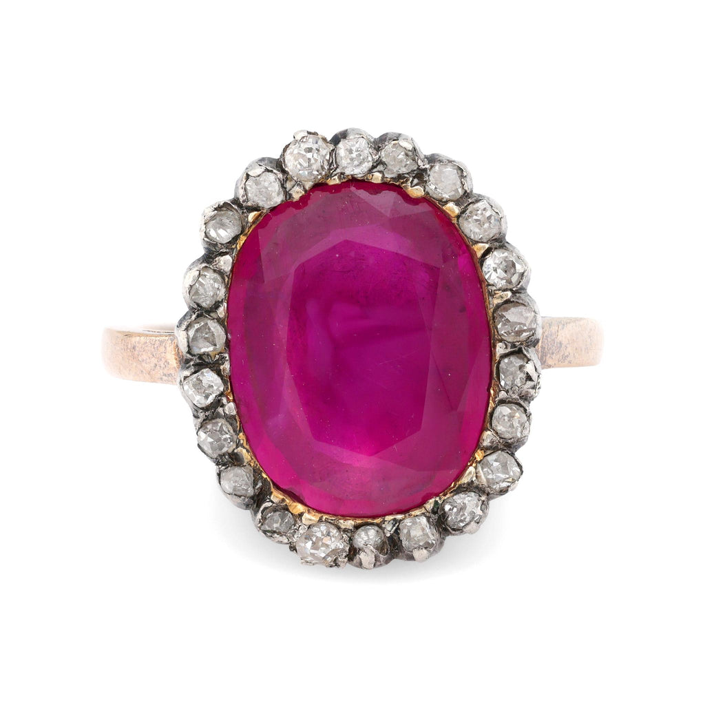 Georgian GIA 4 carat Burma no heat ruby diamond ring Jack Weir & Sons