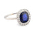 Antique French GIA 1.90 carat no heat sapphire diamond platinum halo ring Jack Weir & Sons