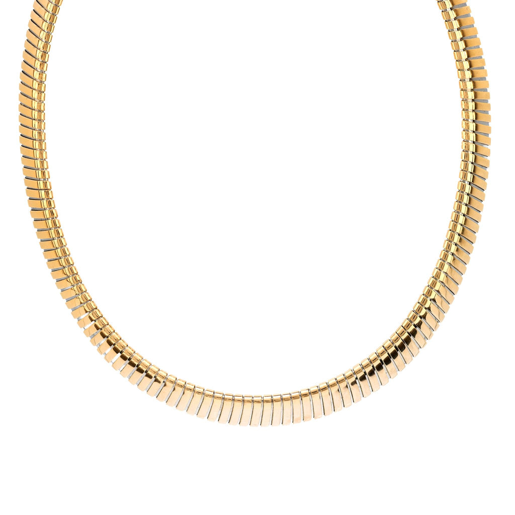 Iconic Bvlgari 18k yellow gold Tubogas necklace Bvlgari