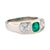 Mid Century French 2.30 carat emerald and diamond platinum three stone band Jack Weir & Sons