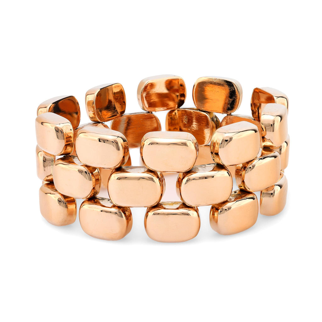 Retro 14k rose gold chunky bracelet Jack Weir & Sons