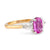 GIA 2 carat pink sapphire diamond 18k yellow gold three stone ring Jack Weir & Sons