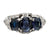 Art Deco 3.20 carat total weight sapphire diamond 14k white gold ring Jack Weir & Sons