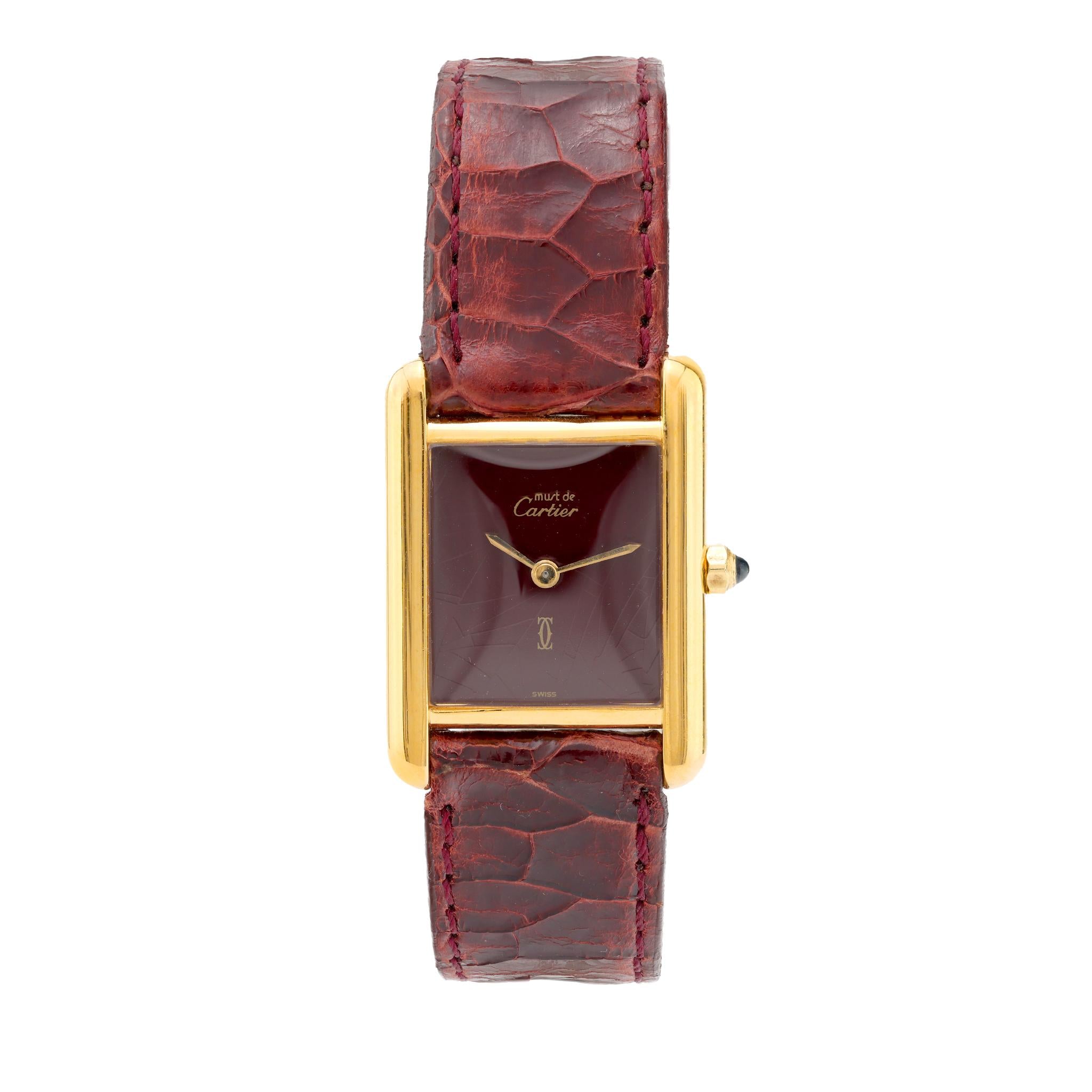 Cartier Paris gold plated tank watch