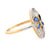 Victorian sapphire diamond 18k gold and platinum navette ring