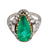 Vintage GIA 6.20 carat Colombian emerald diamond platinum ring