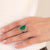 Vintage GIA 6.20 carat Colombian emerald diamond platinum ring