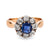 Antique sapphire diamond 18k rose gold cluster ring Jack Weir & Sons