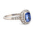 Art Deco style 2.91 carat sapphire diamond platinum halo ring