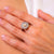 Victorian pearl diamond 18k gold and platinum target ring