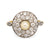 Victorian pearl diamond 18k gold and platinum target ring