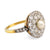 Victorian pearl diamond 18k gold and platinum target ring