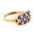 Victorian sapphire diamond 18k yellow gold checkerboard ring