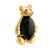 Vintage diamond ruby onyx 18k yellow gold Teddy bear brooch Jack Weir & Sons