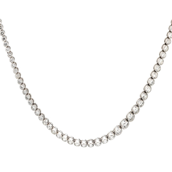 Vintage Inspired 14.58 carat total diamond weight platinum riviera necklace Jack Weir & Sons