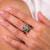 Art Deco style 1.64 carat diamond emerald platinum square ring Jack Weir & Sons