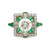 Art Deco style 1.64 carat diamond emerald platinum square ring Jack Weir & Sons