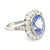 Vintage 5.70 carat sapphire diamond platinum halo ring