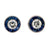 Art Deco inspired diamond sapphire platinum target stud earrings Jack Weir & Sons