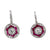 Art Deco style diamond ruby 14k white gold target earrings Jack Weir & Sons