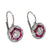 Art Deco style diamond ruby 14k white gold target earrings Jack Weir & Sons