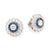 Art Deco style diamond sapphire platinum cluster earrings Jack Weir & Sons