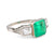 Art Deco style 1.77 carat emerald diamond platinum ring Jack Weir & Sons