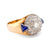 Retro synthetic sapphire 18k yellow gold diamond ring Jack Weir & Sons