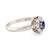 Art Deco sapphire diamond platinum halo ring