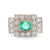 Art Deco style 1.17 carat emerald diamond platinum Tank ring Jack Weir & Sons