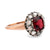 Victorian 2.20 carat garnet diamond 18k rose gold silver cluster ring Jack Weir & Sons