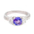 Modern tanzanite diamond 18k white gold ring