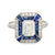 Art Deco style 1.06 carat diamond sapphire platinum ring