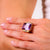 Retro 15 carat amethyst diamond 18k yellow gold cocktail ring Jack Weir & Sons