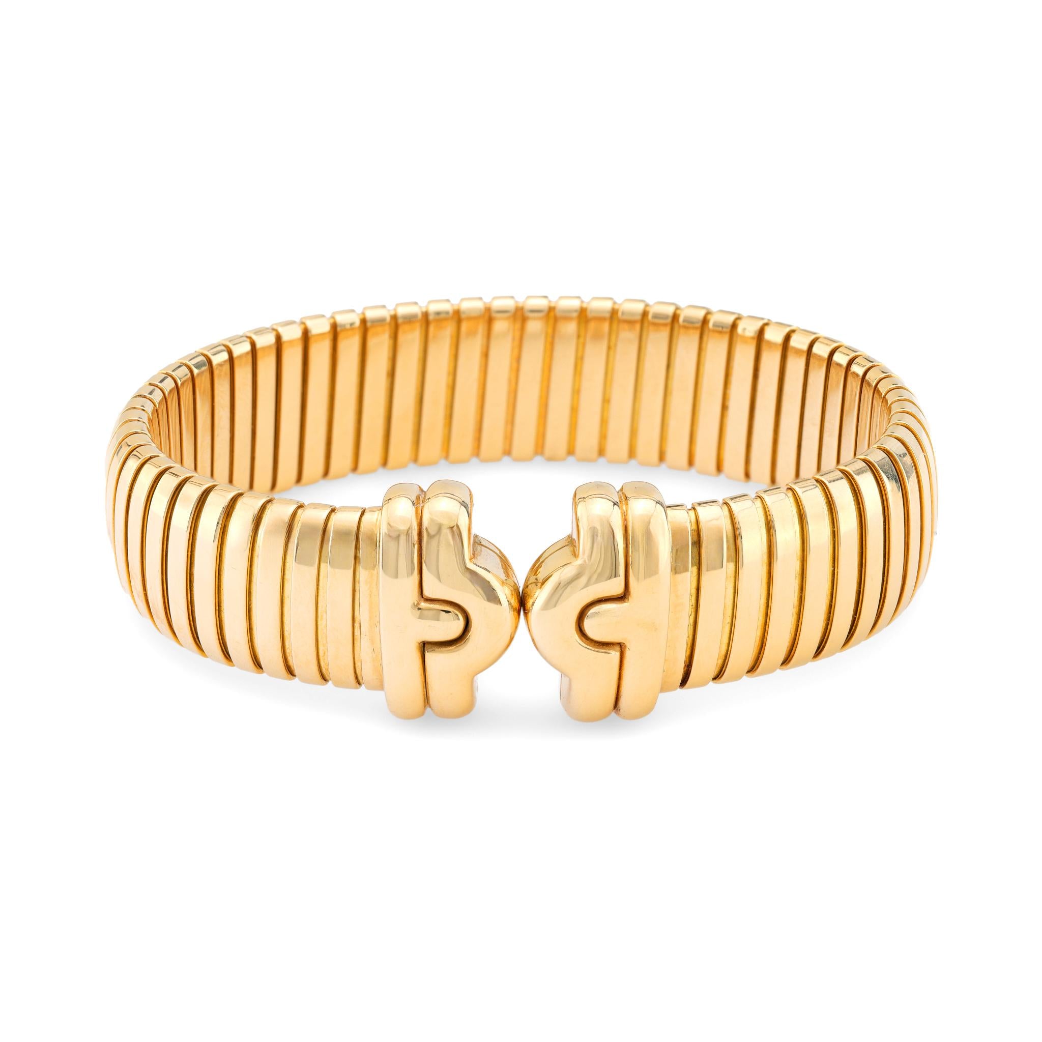 Bvlgari 18k yellow gold Parentesi Tubogas cuff bangle