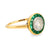 Art Deco diamond emerald 18k yellow gold target ring Jack Weir & Sons