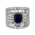 Vintage GIA 2.10 carat sapphire diamond platinum cocktail ring