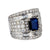 Vintage GIA 2.10 carat sapphire diamond platinum cocktail ring